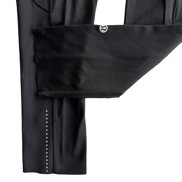 Lululemon Fast & Free Crop II *Nulux 19" Black Size 2 Run Gym Workout - Picture 3 of 8
